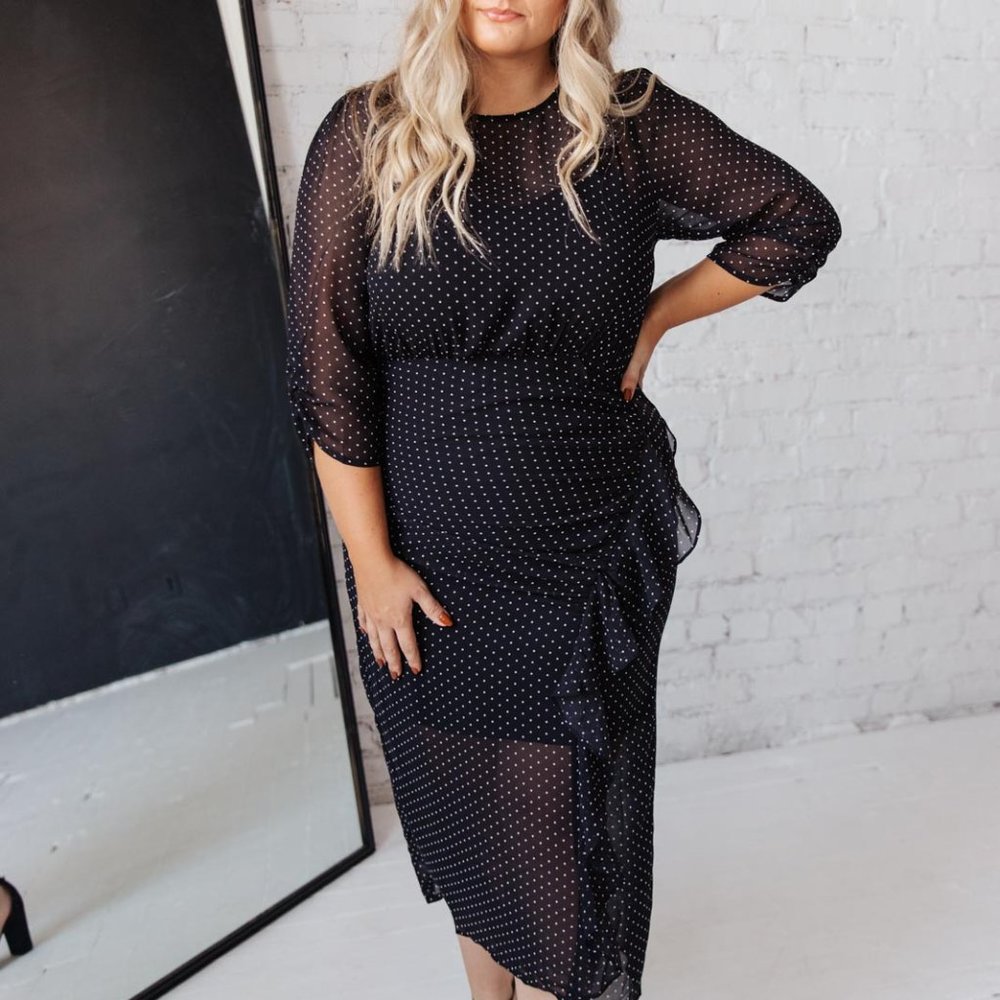 New! Black and White Polka Dot Dress